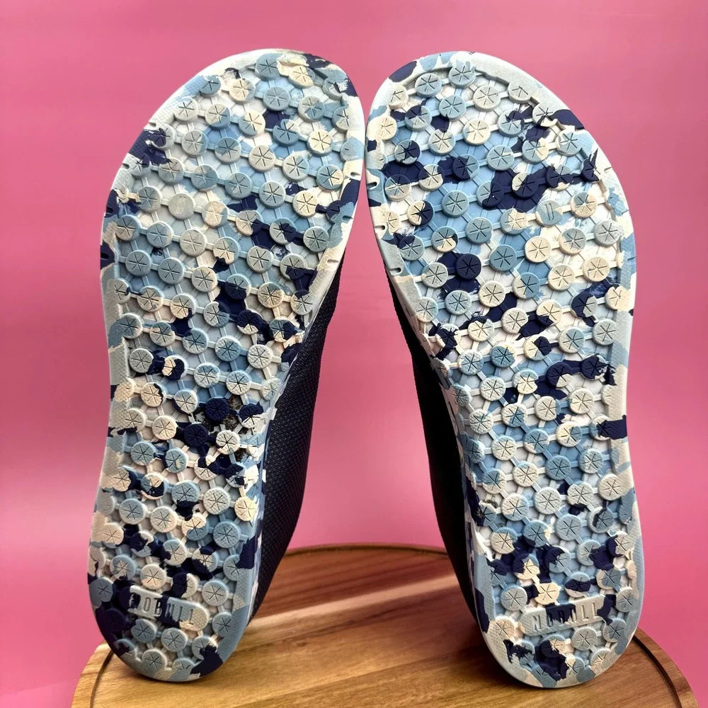 NOBULL Black Athletic Shoes with Blue Camouflage Sole